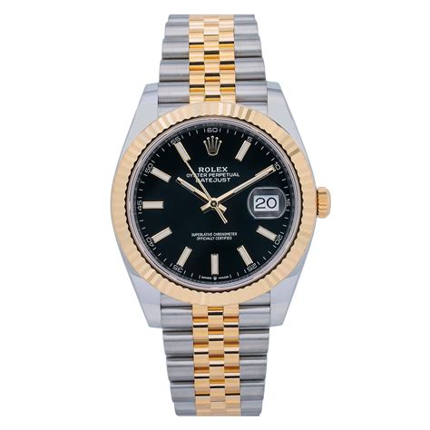 two tone rolex black dial|Rolex datejust 41mm black.